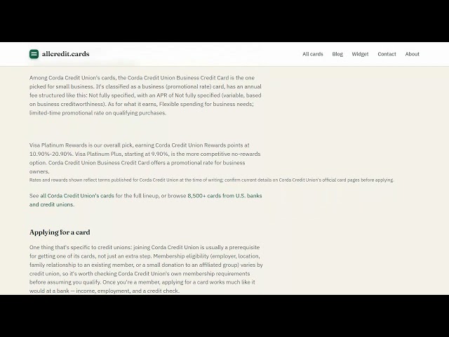 Best Corda Credit Union Credit Card (2026) — Compared & Explained
