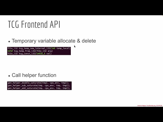 06 03 QEMU Internals TGC Frontend v2 Arch1901 From Zero To QEMU