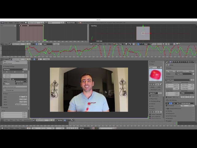 Motion Tracking with Video Overlays in Blender 3D Test