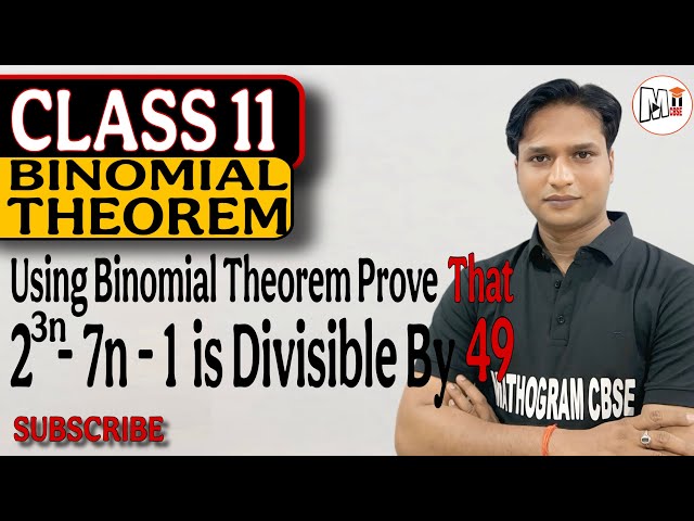 Using Binomial Theorem Prove that 2 power 3n - 7n - 1 is Divisible By 49 where n belongs to N