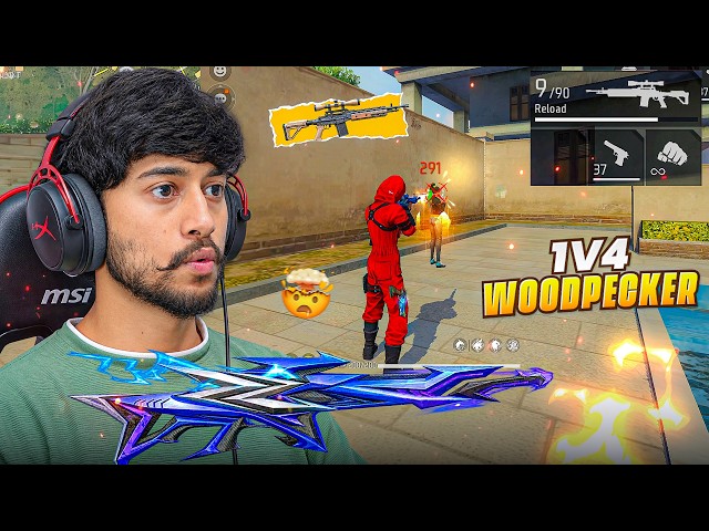 New Woodpecker Solo Vs Squad One Tap Gameplay 😈🔥 Free Fire