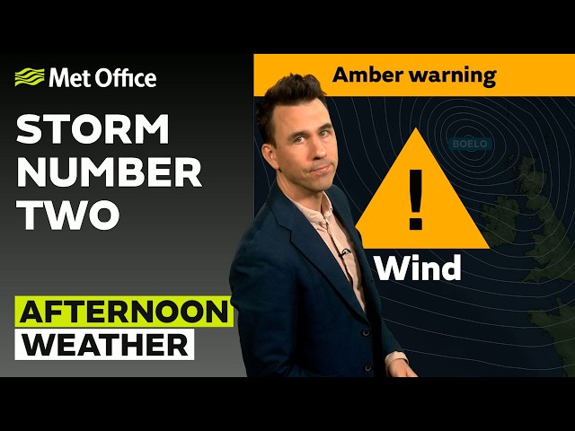 24/10/2026 - Strong winds & heavy rain - Afternoon Weather Forecast UK - Met Office Weather