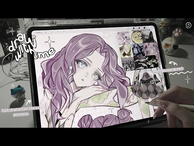 draw with me a  moodboard character ★ full process ♡[ procreate, real time process, ipad asmr ]