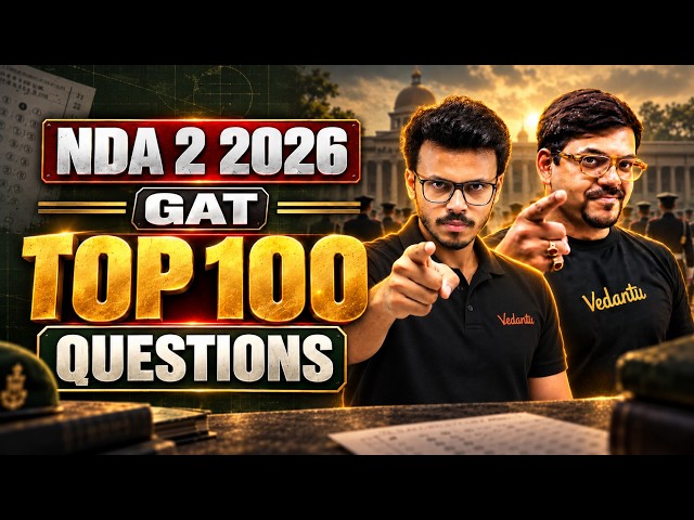 NDA 2 2026 : Top 100 Question of GAT in OneShot | Complete Syllabus Marathon | Harsh Sir