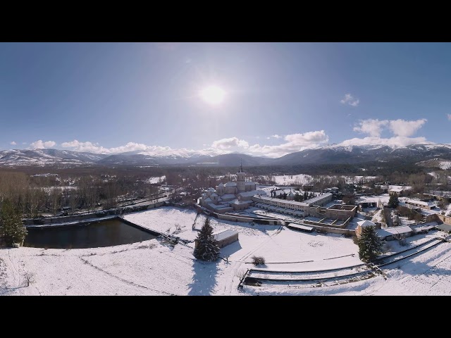 8K 360 Aerial, Rascafría, Monasterio de El Paular, Castillo de Argüeso
