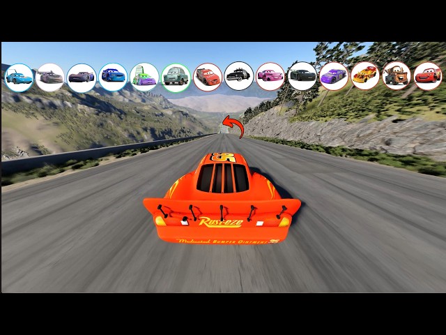 🚗14 Pixar Cars vs Mega Bridge Challenge in BeamNG Drive — Who Will Survive?!🔴🚗💥 #beamngdrive#mcqueen