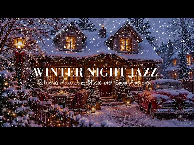 Warm Christmas Ambience in Cozy Winter Porch 🎅 Slow Christmas Jazz & for Deep Sleep