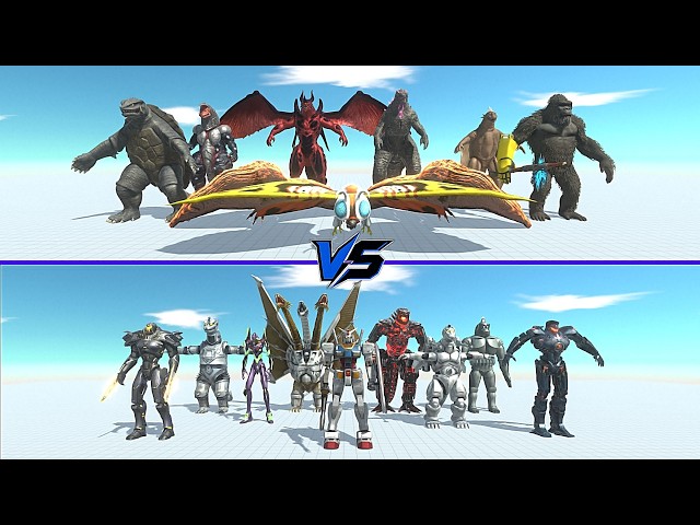 Evolved Godzilla's Team vs Monsterverse Mechagodzilla's Team - Animal Revolt Battle Simulator | ARBS