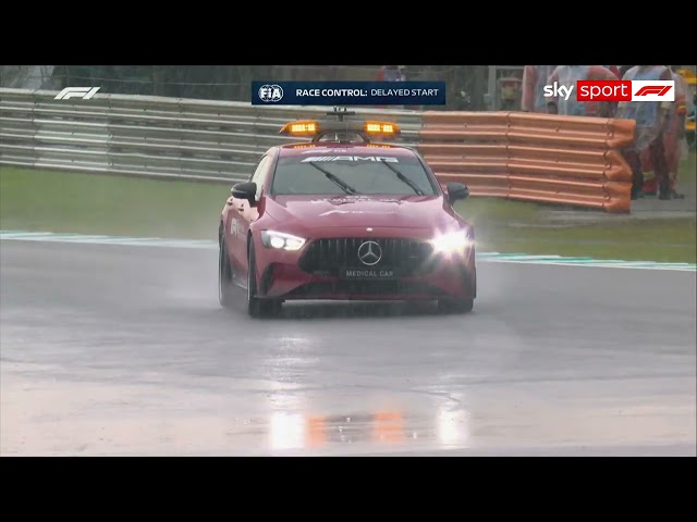 F1, even the safety car skids in the Sepang downpour ahead of the Bahrain GP in Malaysia