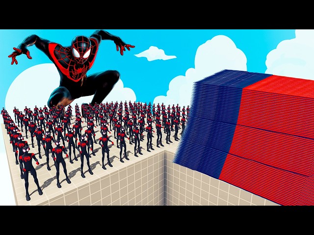 200x MILES MORALES + 1x GIANT vs EVERY GOD - Totally Accurate Battle Simulator TABS