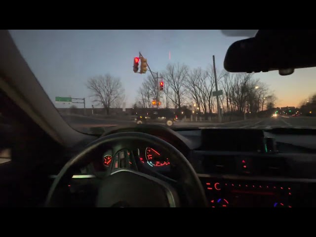 BMW 328i F30 POV sunset ride.