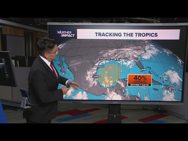 Tropical update: Tracking system that now has 40% chance for development