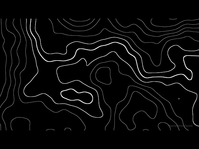 10 Hour Black & White Topographic Map Animation — Ambient 4K OLED Loop for Screensaver & Wallpaper