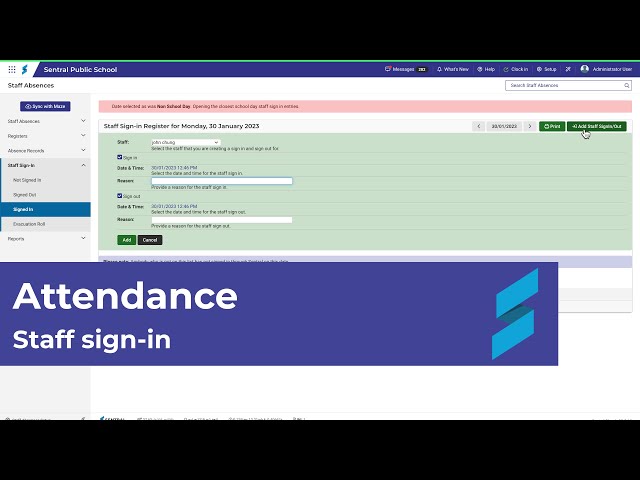 Attendance | Staff Sign-In