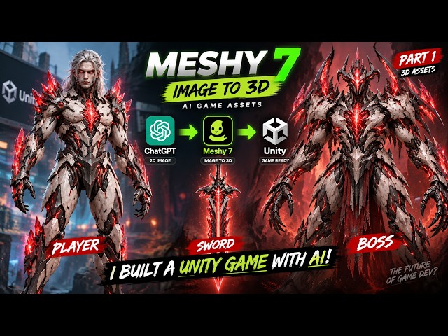 I Built a Unity Game With Meshy 7 AI — Image to 3D Is INSANE!