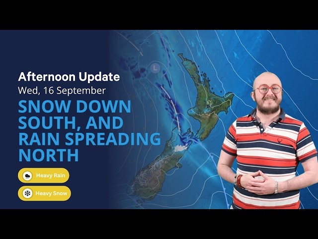 Snow down south, and rain spreading north - Wed 16 Sep Afternoon Update