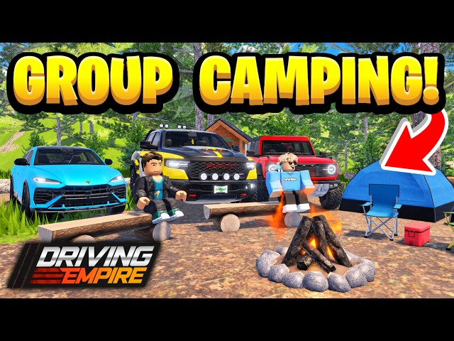 Taking A GROUP Camping In Driving Empire!