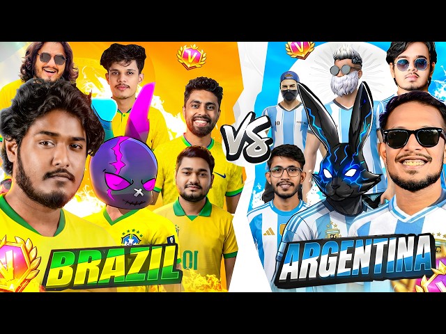 Brazil VS Argentina only V badge Custom?😱6 vs 6 মাথা নষ্ট একটা Custom🤯Itz Kabbo Free Fire❤️🔥