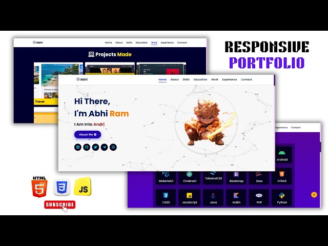 How to Make a Responsive Modern Portfolio Website | Html CSS JS Beginners To Advanced Full Tutorial