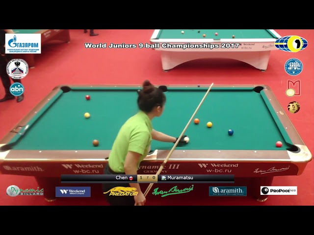 Chen Chia Hua v Muramatsu Sakura World Juniors 9-ball Championship 2017