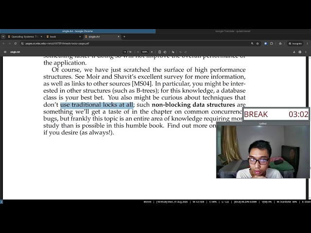 Live study: read along book "Operating Systems: Three Easy Pieces" (Part 189)