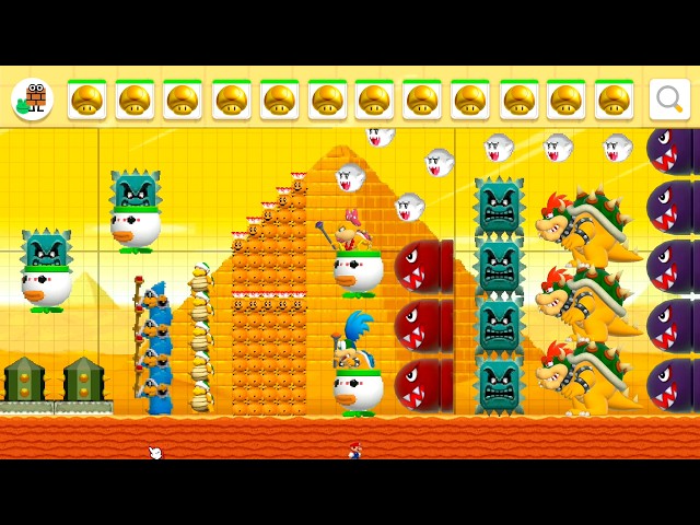 NEW! NSMB DS GameStyle All Bosses! | SMM 2 Course Experiment!