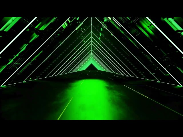 Green Trigonal background video loop seamless loop tunnel Animation background (No Sound)
