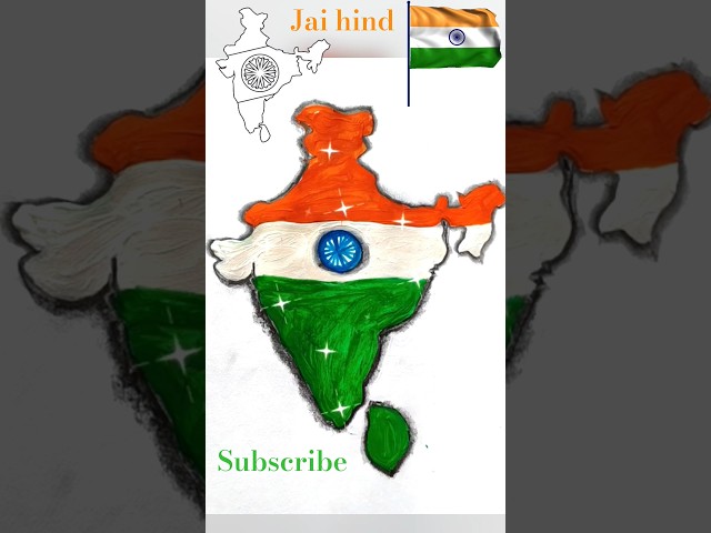 🇮🇳India Map Drawing | Easy & Creative Tricolour Art | Bharat Ka Naksha Drawing for Independence Day