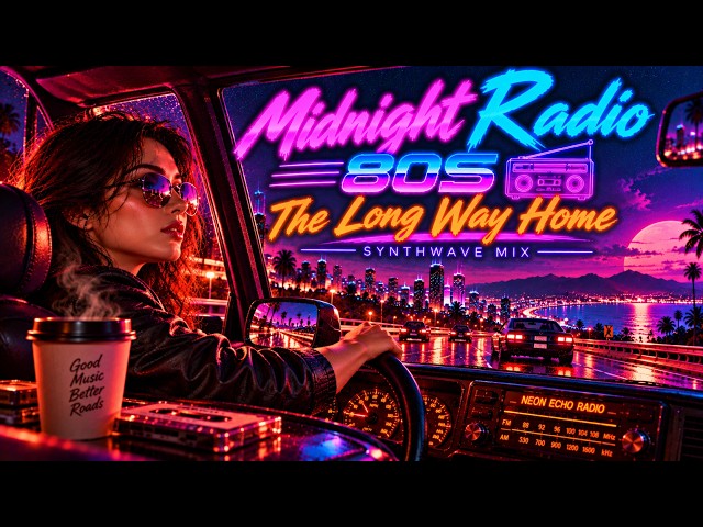 Midnight Radio 80s ☕ The Long Way Home | Synthwave Mix