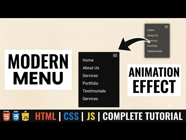 Creative Animated Navigation Menu Tutorial | HTML, CSS & JavaScript