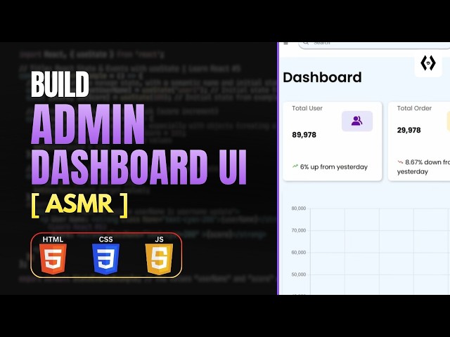 Admin Dashboard UI ASMR | Satisfying Web Development & Coding Workflow