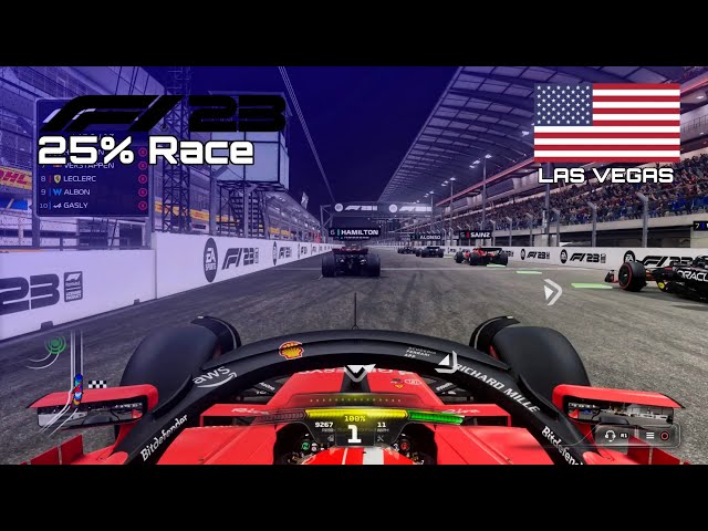 F1 2023 GAME | 25% Race Las Vegas - Charles Leclerc | PS4 Gameplay