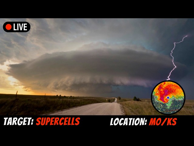🔴 Supercells Erupting Across Missouri And Kansas - LIVE STORM CHASER