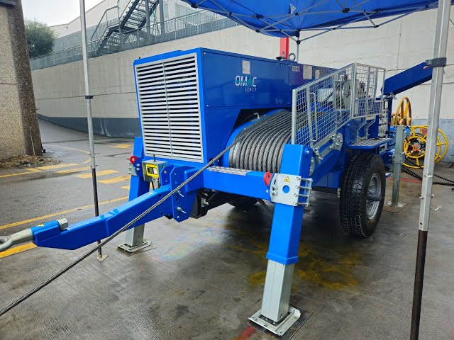 160 kN Seilwinde test für 4x 330-400 kV Freiletungsbau - OMAC Italy F260.160