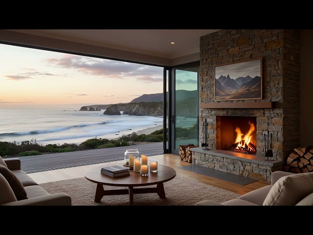 Cozy Summer Fireplace | Oceanfront Home with Views of the Cliffs for Relaxation and Sleep