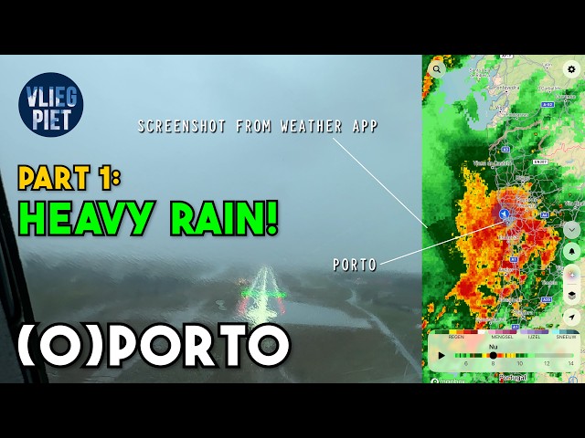 Boeing 737 Landing in Heavy Rain at Porto | Cockpit ASMR & ATC