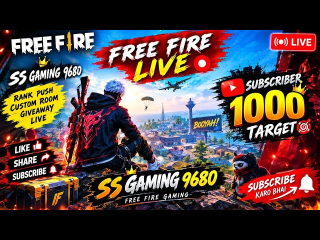 Free Fire| 🔥😎 ss gaming 9680\freefire\live stream BR 🔴 rank...#freefire#short