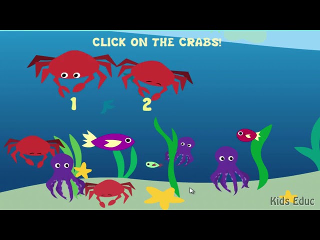 Learn Animals of the Ocean, Flashcards, Find + Count