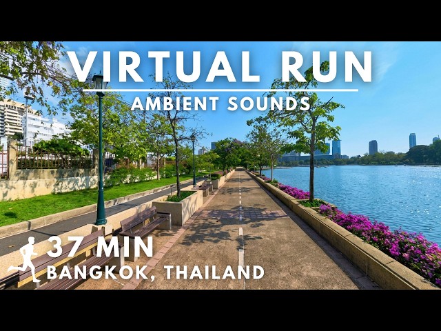 Bangkok 🇹🇭 | Benchakitti Park & Sky Walk | 37 Min Virtual Running Video For Treadmill | No Music