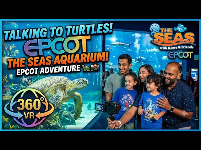 Kali Family experience Turtle Talk with Crush at Epcot - Spring Break 2026 - VR 360 Video