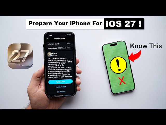 Don't Update To iOS 27 Before Watching This! Prepare Your iPhone For iOS 27 (HINDI)