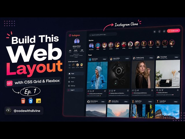 The #1 CSS Layouts Every Developer Must Know With CSS Grid & Flexbox | HTML CSS Project (Ep.1)