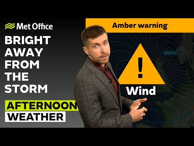25/10/2026 - Storm Boelo starting to move away - Afternoon Weather Forecast UK - Met Office Weather