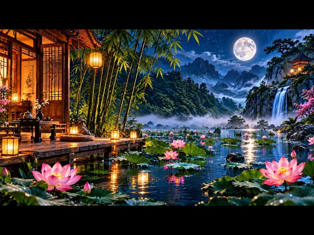 Where the Moon Meets the Lotus 🌸🌙 | Peaceful Meditation Music for Deep Relaxation & Sleep