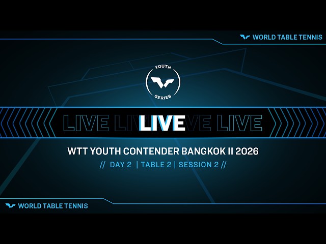LIVE! | T2 | Day 2 | WTT Youth Contender Bangkok II 2026 | Session 2