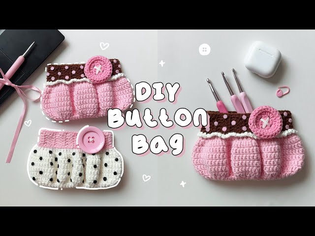 ♡ Crochet Button Bag Tutorial | Ruffled Polka-Dot Bag | Beginner Tutorial ♡