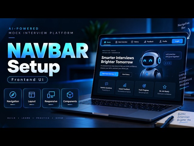 Setting Up Navbar | Frontend UI for AI Mock Interview Platform
