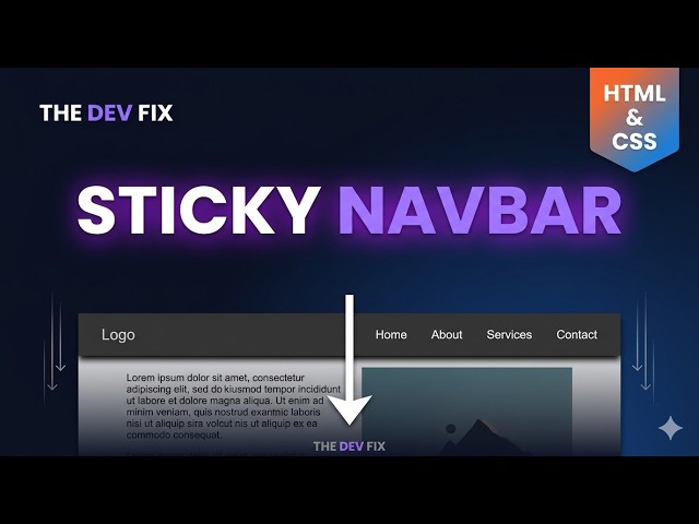 Sticky Navigation Bar HTML CSS | Navigation Bar Tutorial for Beginners