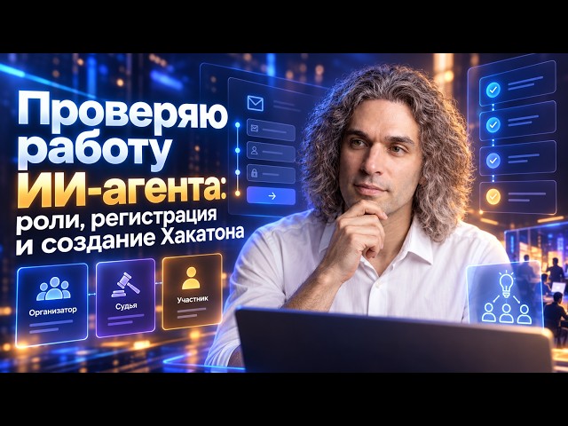 Проверяю работу ИИ-агента: роли, регистрация и создание Хакатона