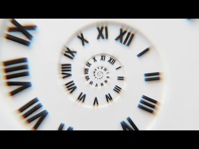 1 Hour Seamless Loop Clock with Roman Numerals | Abstract Time Spiral 4K